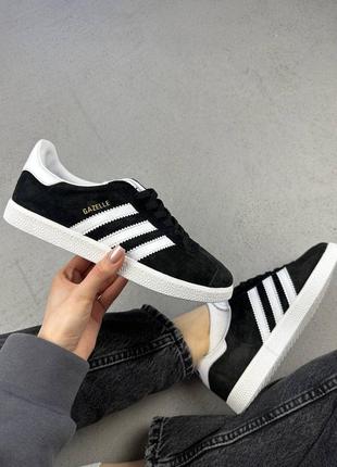 Адідас газель чорні adidas gazelle 85 core black footwear white4 фото