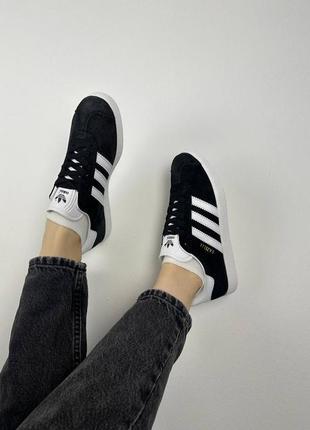 Адідас газель чорні adidas gazelle 85 core black footwear white9 фото