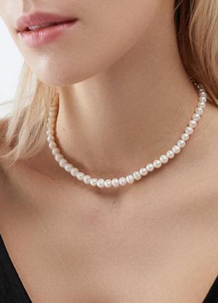 Чокер намисто кольє жіноче перлини (імітація)