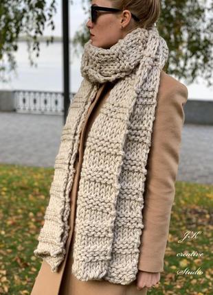 Довгий вовняний шарф handmade