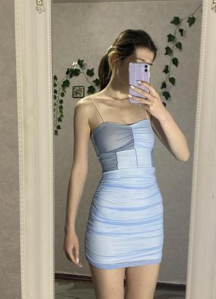 ❤️ сукня міні ❤️ голуба печворк стильна трендова плаття
