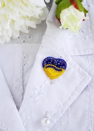 Мини-брошь "украинское сердечко", сувенир "милое сердце", красивый подарок подруге, дочке, маме3 фото