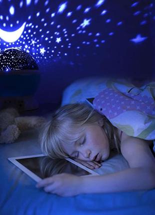 Ночник проектор зіркове небо дитячий нічник нічний світильник проектор kids night зелений4 фото