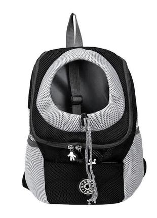 Рюкзак-переноска для кішок і собак venxius d-07 black m