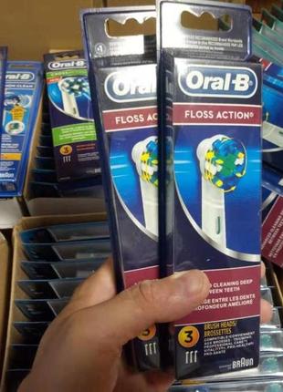 3шт насадки для электро щетки орал би браун  насадка oral b oral-b floss action3 фото