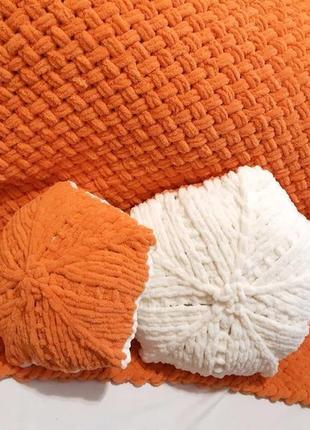 Плюшевый комплект плед и подушки