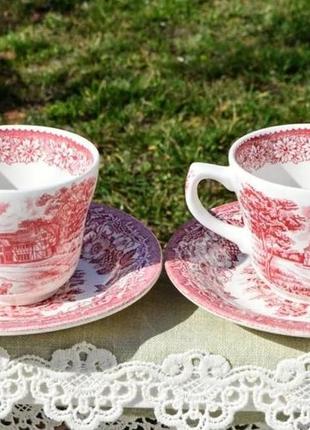 Дивовижні англійські чайні двієчки, чашечки з блюдцями. чашка.6 фото
