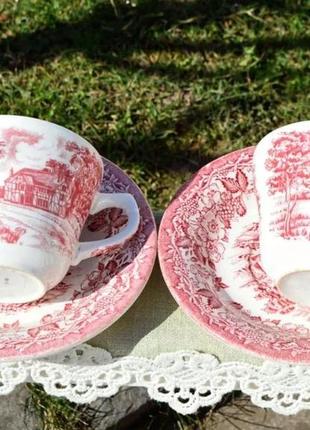 Дивовижні англійські чайні двієчки, чашечки з блюдцями. чашка.4 фото