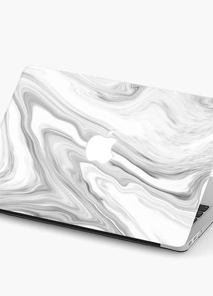 Чехол пластиковый для apple macbook pro / air мрамор (marble) макбук про case hard cover поликарбоната, pro 14.2 a2442, marble, чехол, защелки