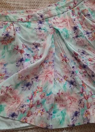 Стильные шорты юбка в цветы forever new4 фото