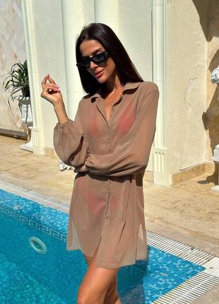 Пляжная рубашка на пуговицах