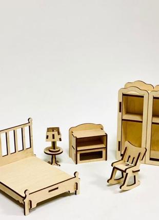 Набор кукольной мебели "спальня"1 фото