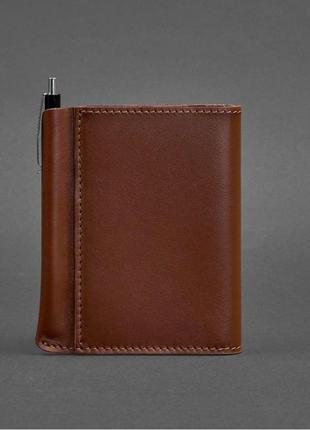 Кошелек кожаный мужской карты, права карман для ручки светло-коричневое 2.04 фото