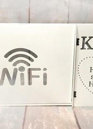 Біла дерев'яна коробка для роутера wifi + ключниця keys (2 в 1) 58х30х5,8 см2 фото