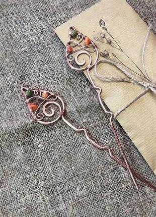 Заколка для волос "листочек осени"