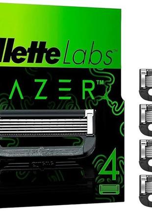 Змінні картриджі для гоління (леза касети) чоловічі gillette labs razer касети 4 шт