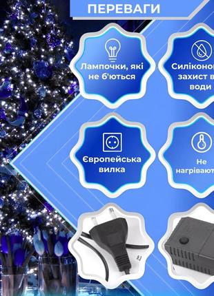 Гирлянда роса капля 50 метров 500 led лампочек светодиодная гирлянда в катушке медный...