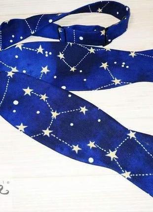 Краватка метелик самовяз темно-синя в зоряне небо2 фото