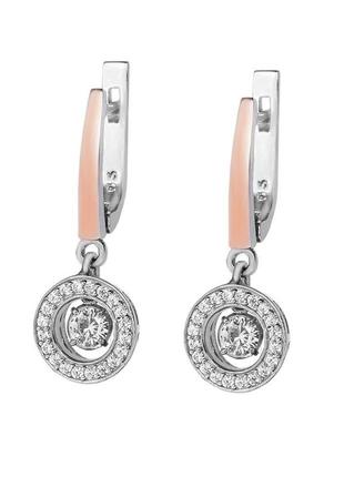 Срібні сережки із золотом і куб. цирконієм rumba-10