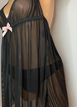 Пеньюар с прозрачной чашечкой и трусиками в комплекте