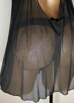 Пеньюар с прозрачной чашечкой и трусиками в комплекте