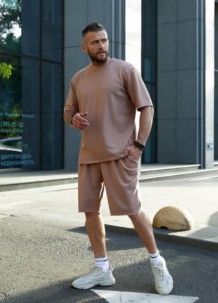 Костюм чоловічий, шорти та футболка, s,m,l,xl,xxl,xxxl чорний та мокко