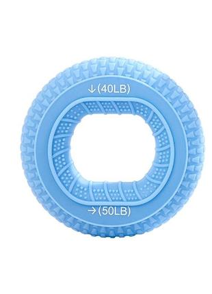 Резиновый эспандер для кисти рук с возможностью менять нагрузку с 18 кг на  22 кг блакитний