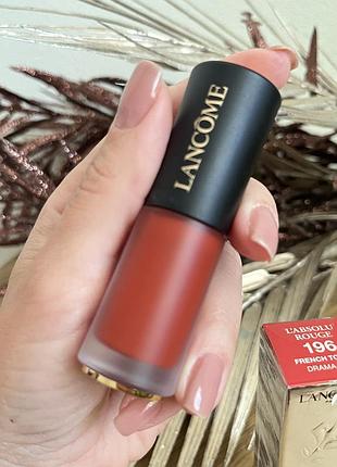Оригинальный lancome l'absolu rouge dramaink стойкая невесомая помада-тинт для губ с...