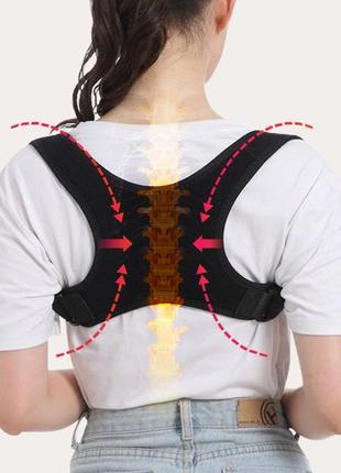 Регулируемый универсальный корсет для спины и осанки черный размер м 32-61кг 29136 m
