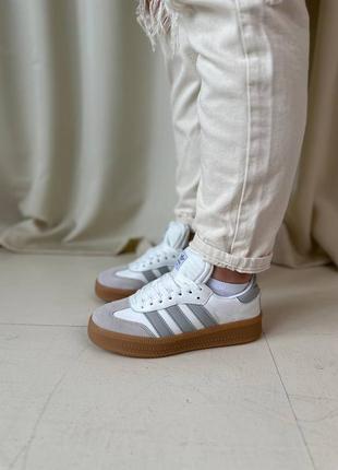 Кроссовки adidas samba xlg white grey platform