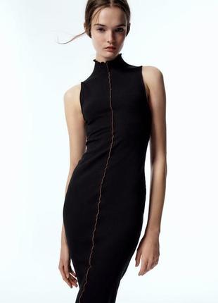 Чорна сукня мді рубчик від zara, розмір s