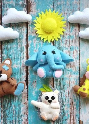 Іграшки для мобіля з фетру,іграшки в ліжечко, на тренажер