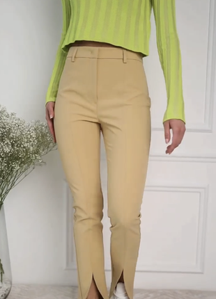 Брюки брюки с декоративными швами и разрезами спереди