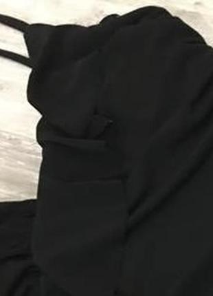 Трендовое черное мини платье 2