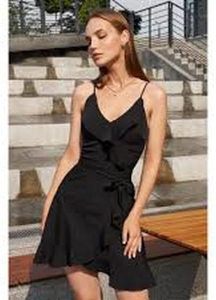 Трендовое черное мини платье 7