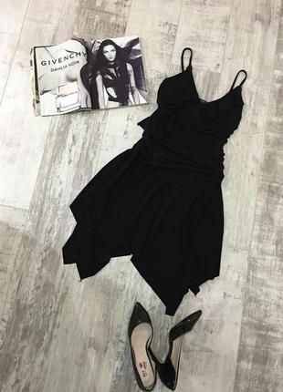 Трендовое черное мини платье 8