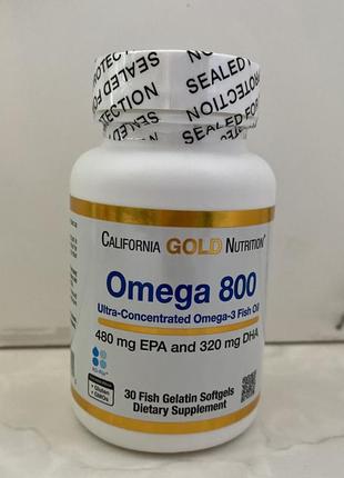 California gold nutrition, омега-800 30шт