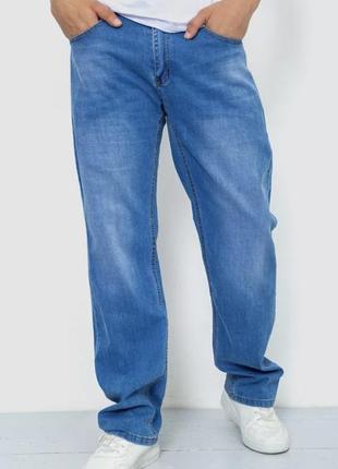 Джинси чоловічі з потертостями, колір блакитний, 244r22-783