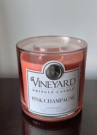 Велика свічка kringle candle vineyard pink sparkling champagne