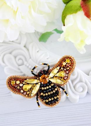 Брошка королівська бджола, брошка комаха, подарунок внучці, доньці, подарунок на день народження