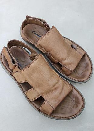 Спортивні шкіряні сандалі clarks чоловічі босоніжки на липучці uk9 (28,5) original