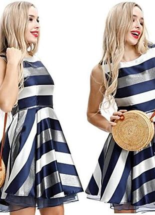 New look uk12 шикарна сукня в полоску з блистками