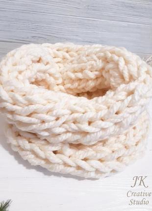 Снуд handmade з товстої вовняної пряжі крупної в'язки