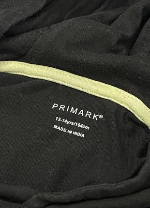 Стильний чорний лонгслів primark з принтами, капюшоном, прімарк, худі, толстовка, пуловер, легкий, кофта, літня8 фото