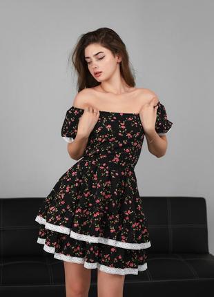 Платье black roses