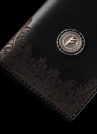 Женский кошелек с серебряной руной феху5 фото