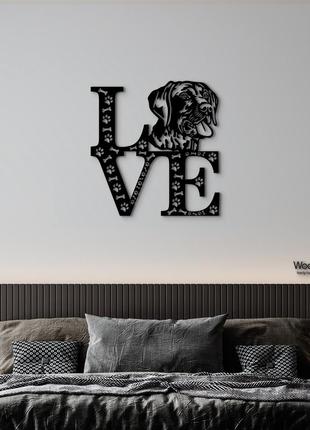 Панно love&bones курцхаар 20x20 см - картины и лофт декор из дерева на стену.