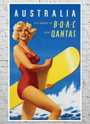 Плакат boac australia, 1956