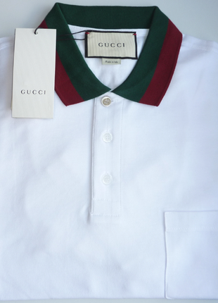 Чоловіча футболка поло теніска біла xxl 3xl у стилі гуччі