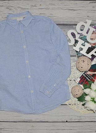 13-14 років 164 см дуже крута модна фірмова льняна сорочка хлопчику смужка зара zara